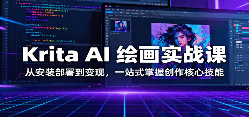 Krita AI 绘画实战课：从安装部署到变现，一站式掌握创作核心技能-小艾项目网