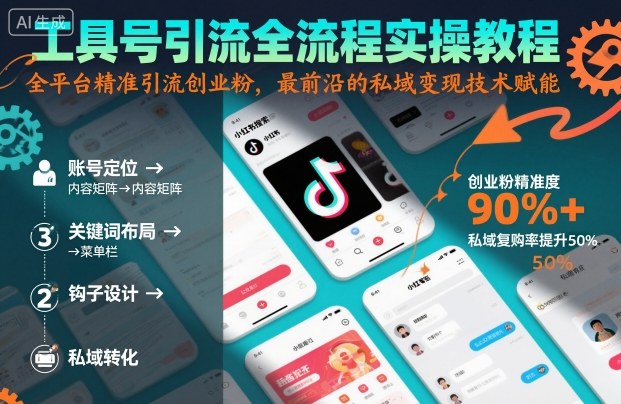 工具号引流全流程保姆级实操教程，全平台精准引流创业粉，最前沿的私域变现技术赋能-小艾项目网