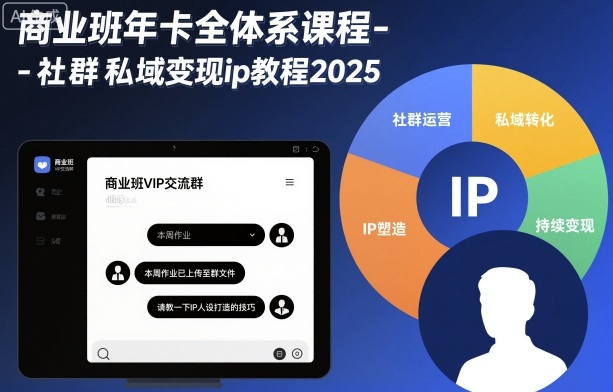 商业班年卡全体系课程-社群私域变现ip教程2025-小艾项目网