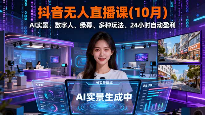 抖音无人直播课(10月-小艾项目网