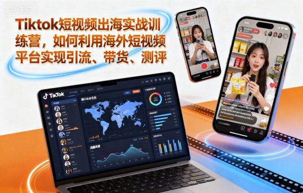 Tiktok短视频出海实战训练营，如何利用海外短视频平台实现引流、带货、测评-小艾项目网