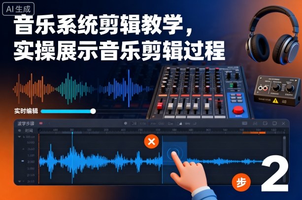音乐系统剪辑教学，实操展示音乐剪辑过程-小艾项目网