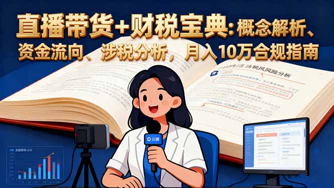 直播带货+财税宝典：概念解析、资金流向、涉税分析，月入10万合规指南-小艾项目网