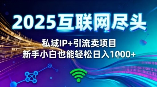2025网创尽头王炸项目！私域IP+精准引流，新手小白在家躺賺日入1k，零经验也能上手【揭秘】-小艾项目网