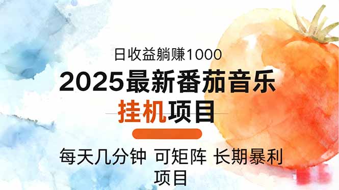 2025年最新番茄音乐人挂机项目，每天几分钟，月入1000＋，可矩阵，一台...-小艾项目网