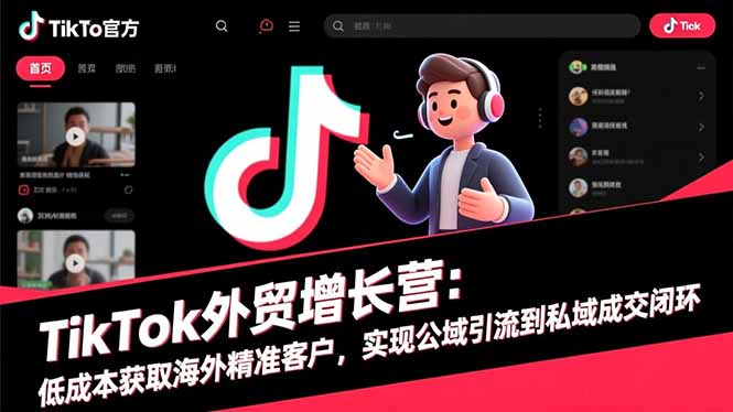 TikTok外贸增长营：低成本获取海外精准客户，实现公域引流到私域成交闭环-小艾项目网