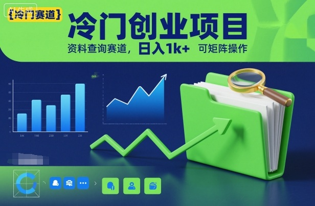 冷门创业项目，资料查询赛道，日入1k+，可矩阵操作-小艾项目网