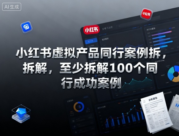 小红书虚拟产品同行案例拆解，至少拆解100个同行成功案例(完结)-小艾项目网