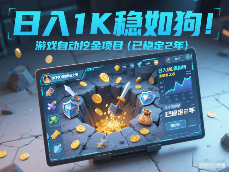 日入1K稳如狗！游戏自动挖金项目(已稳定2年)，永不失业的副业之选【揭秘】-小艾项目网