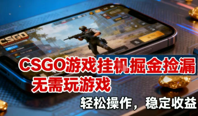 CSGO游戏挂G掘金捡漏，不需要玩游戏，操作简单，收益稳定【揭秘】-小艾项目网