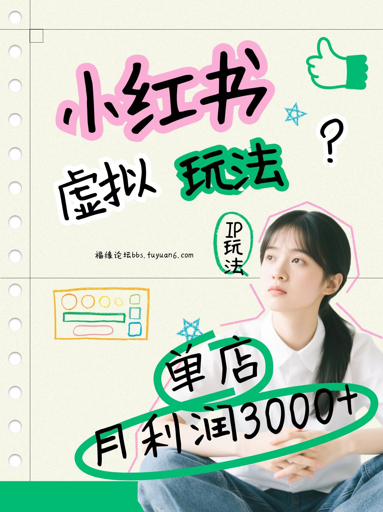 小红书虚拟玩法(铺货流和单品玩法)，单店月利润3000+，IP打法+原创商品(0违规)-小艾项目网