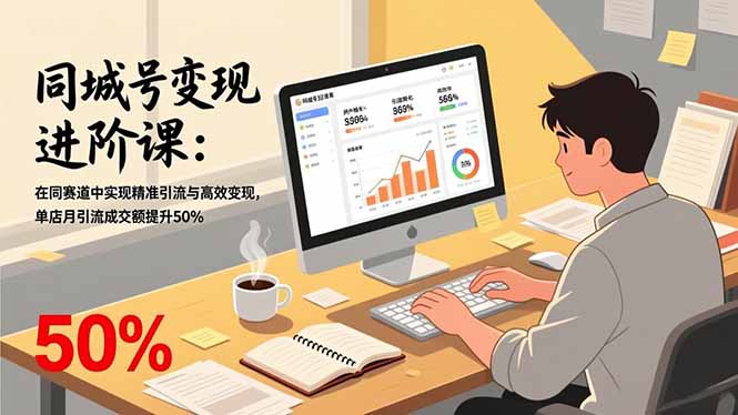 同城号变现进阶课：在同城赛道中实现精准引流与高效变现，单店月引流成交额提升50%-小艾项目网
