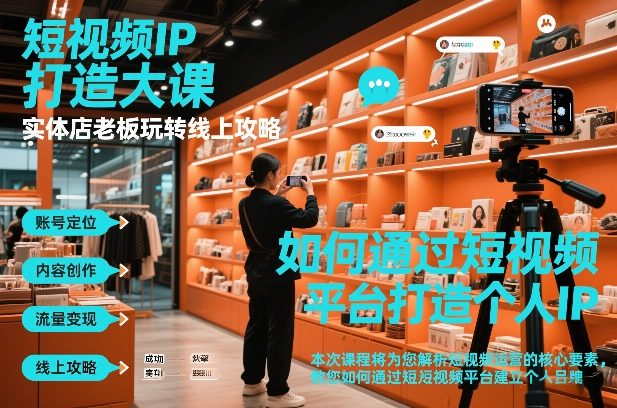 短视频ip打造大课，实体店老板玩转线上攻略-小艾项目网