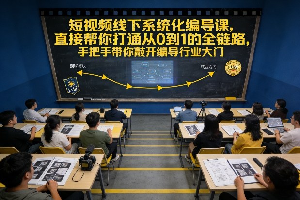 短视频线下系统化编导课，直接帮你打通从0到1的全链路，手把手带你敲开编导行业大门-小艾项目网