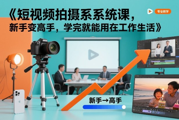 短视频拍摄系统课，新手变高手，学完就能用在工作生活-小艾项目网