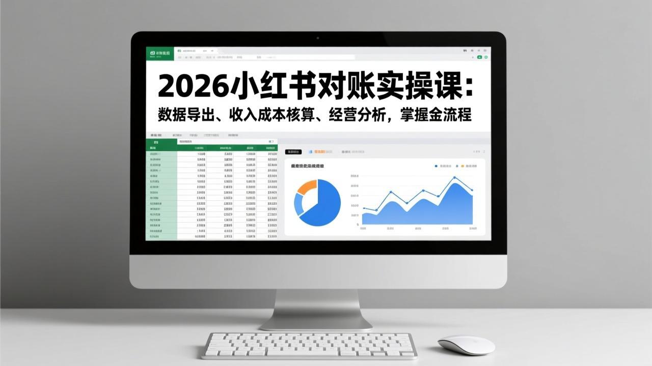 2026小红书对账实操课：数据导出、收入成本核算、经营分析，掌握全流程-小艾项目网