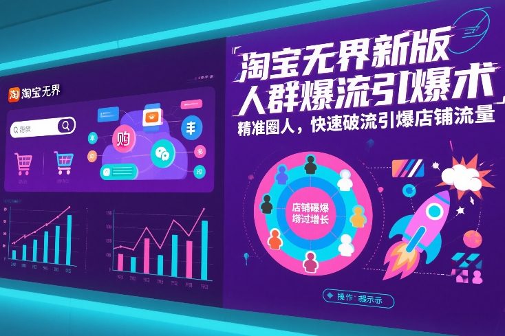 淘宝无界新版人群爆流引爆术，精准圈人，快速破流引爆店铺流量-小艾项目网