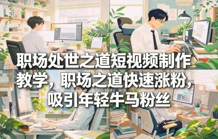 职场处世之道短视频制作教学，职场之道快速涨粉，吸引年轻牛马粉丝-小艾项目网