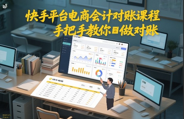 快手平台电商会计对账课程，手把手教你做对账-小艾项目网