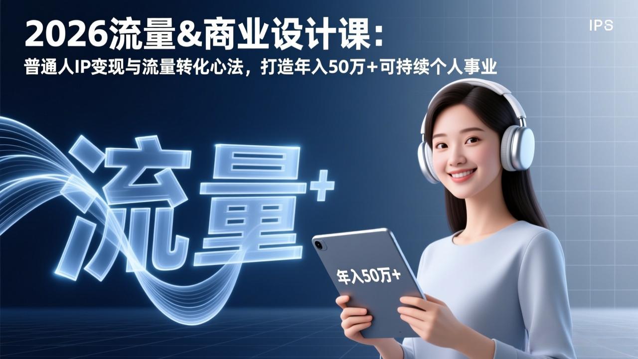 2026流量&商业设计课：普通人IP变现与流量转化心法，打造年入50万+可持续个人事业-小艾项目网
