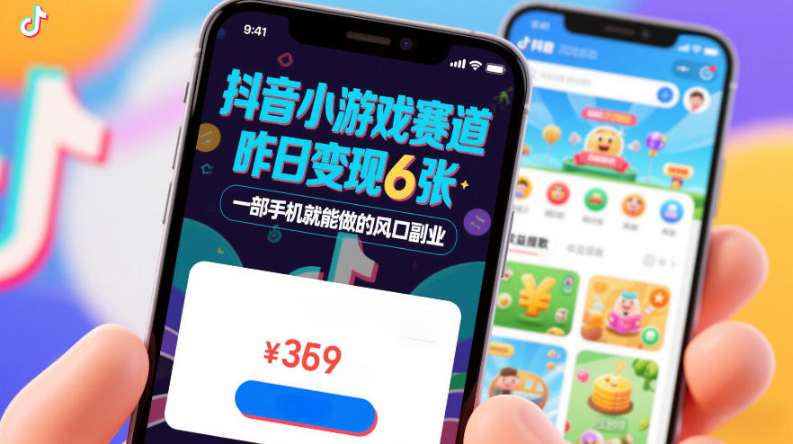 抖音小游戏赛道，昨日变现600+，零基础一部手机就能做的风口副业【揭秘】-小艾项目网