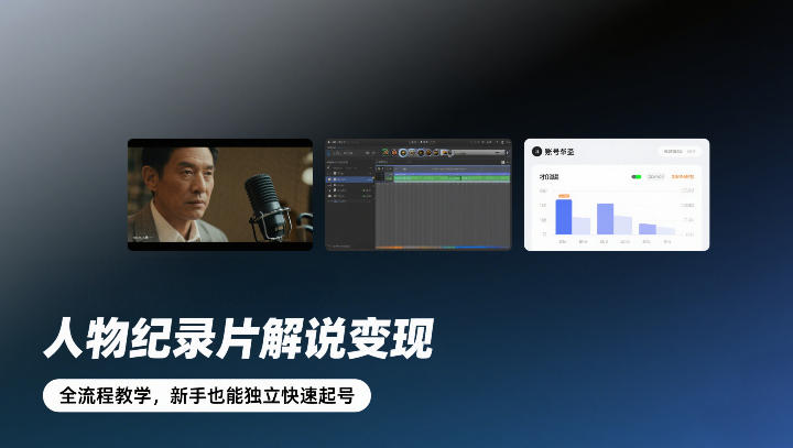 人物纪录片解说变现，全流程教学，新手也能独立快速起号-小艾项目网