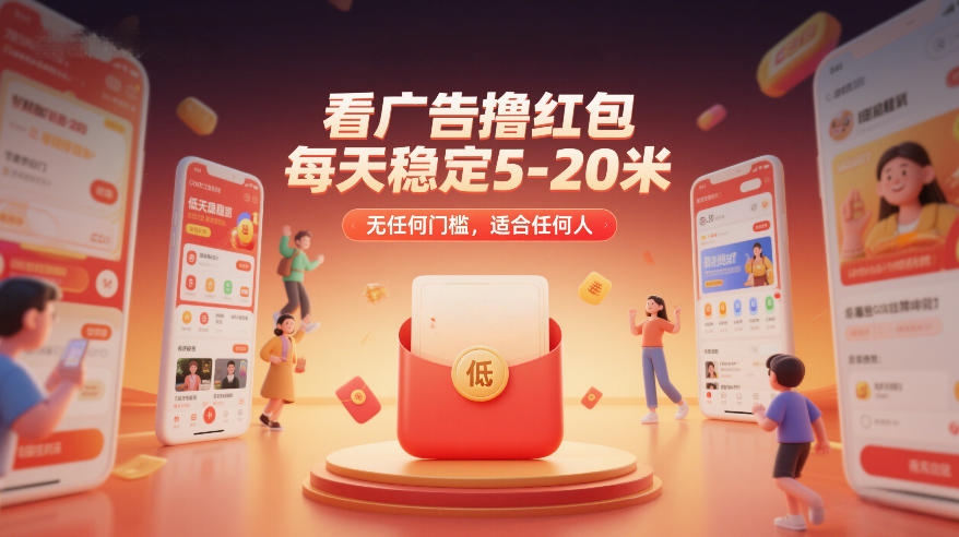 看广告撸红包，每天稳定5-20米，无任何门槛，适合任何人-小艾项目网