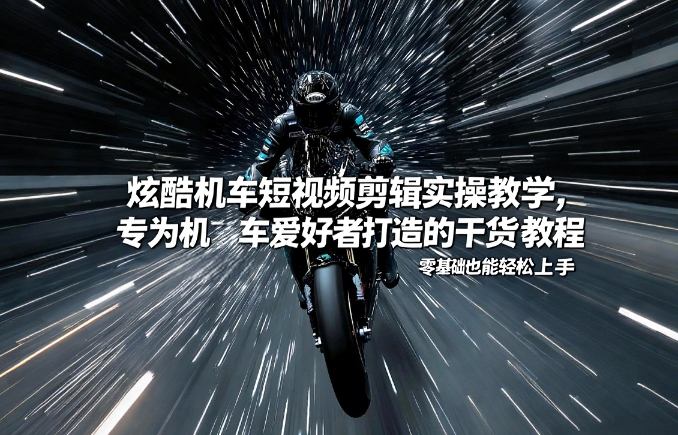 炫酷机车短视频剪辑实操教学，专为机车爱好者打造的干货教程，零基础也能轻松上手-小艾项目网