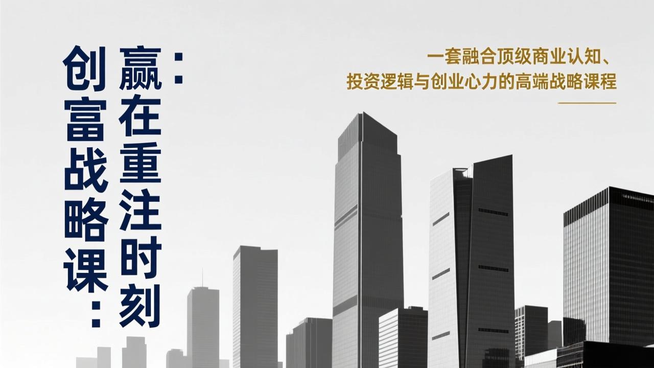 《创富战略课：赢在重注时刻》一套融合顶级商业认知、投资逻辑与创业心力的高端战略课程-小艾项目网