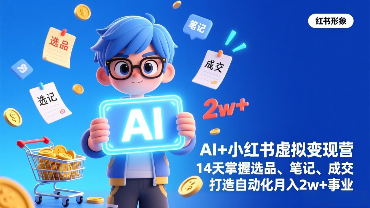AI+小红书虚拟变现营(完结-小艾项目网