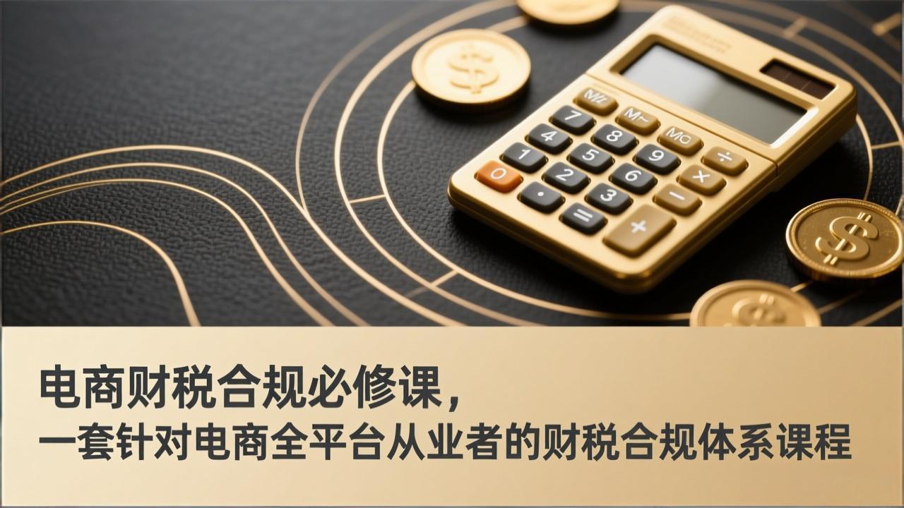 电商财税合规必修课，是一套针对电商全平台从业者的财税合规体系课程-小艾项目网