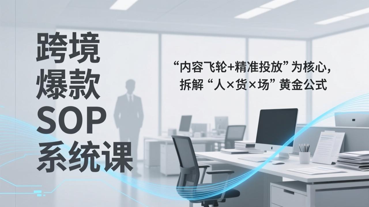 跨境爆款SOP系统课，“内容飞轮+精准投放”为核心，拆解“人×货×场”黄金公式-小艾项目网
