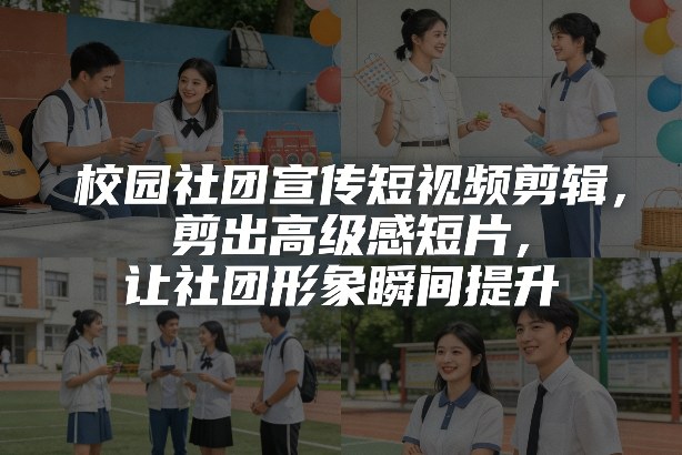 校园社团宣传短视频剪辑，剪出高级感短片，让社团形象瞬间提升-小艾项目网