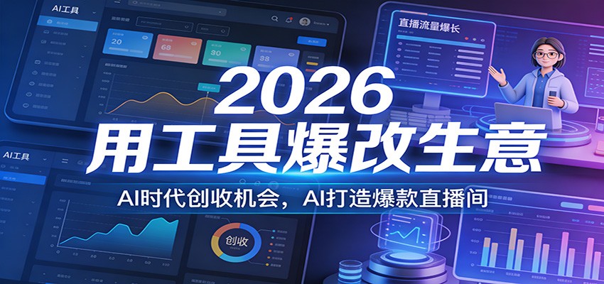 2026用工具爆改生意，AI时代创收机会，AI打造爆款直播间-小艾项目网