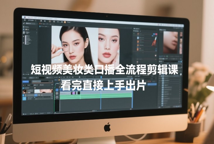短视频美妆类口播全流程剪辑课，看完直接上手出片-小艾项目网