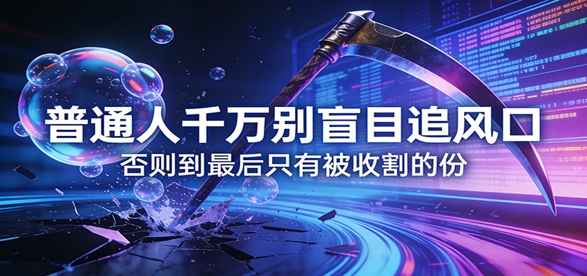 付费文章《通人千万别盲目追风口》否则到最后只有被收割的份-小艾项目网