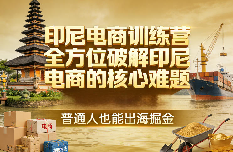 印尼电商训练营，全方位破解印尼电商的核心难题，普通人也能出海掘金-小艾项目网