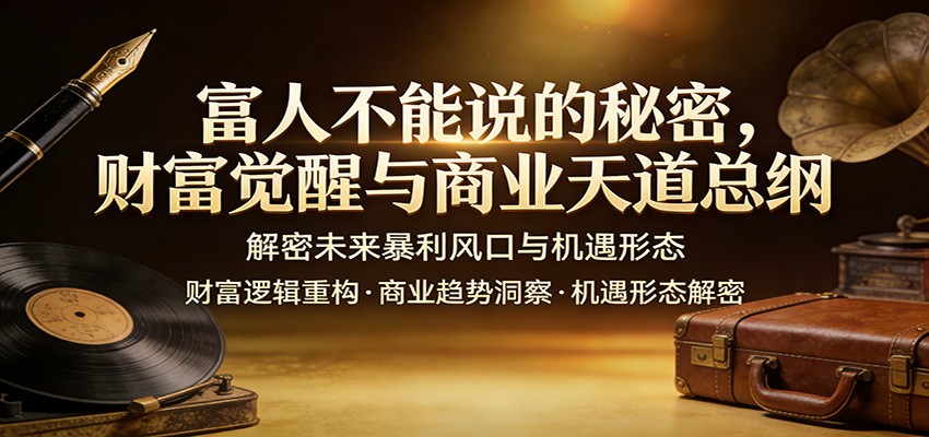 富人不能说的秘密，财富觉醒与商业天道总纲，解密未来暴利风口与机遇形态-小艾项目网