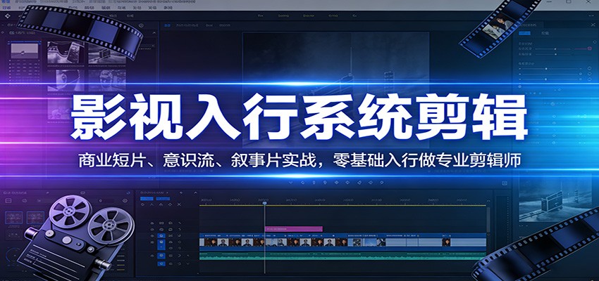 影视系统剪辑，商业短片、意识流、叙事片实战，零基础入行做专业剪辑师-小艾项目网
