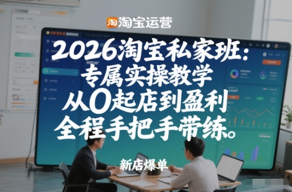 2026淘宝私家班：专属实操教学，从0起店到盈利，全程手把手带练(更新26年3月)-小艾项目网