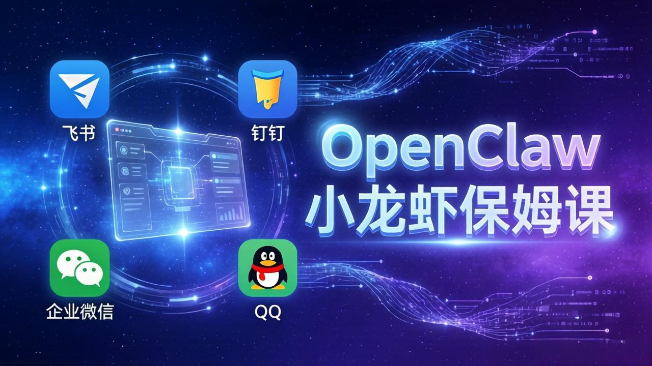 OpenClaw小龙虾保姆课： Windows/macOS/Linux/Docker全系统安装，飞书+钉钉+企业微信+QQ 全接入-小艾项目网