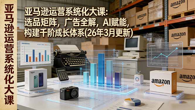 亚马逊运营系统化大课：选品矩阵，广告全解，AI赋能，构建千阶成长体系(26年3月更新-小艾项目网