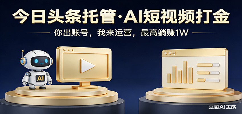 头条号AI托管，我提供作品，你提供账号，每天5分钟发布，小白躺赚3000+-小艾项目网