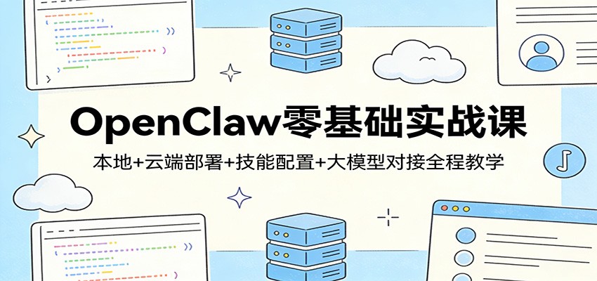 OpenClaw零基础实战课：本地+云端部署+技能配置+大模型对接全程教学-小艾项目网