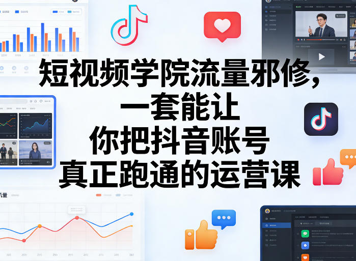 短视频学院流量邪修，一套能让你把抖音账号真正跑通的运营课-小艾项目网