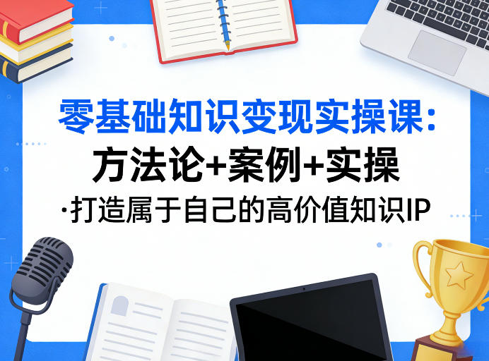 零基础知识变现实操课，方法论+案例+实操，打造属于自己的高价值知识IP-小艾项目网