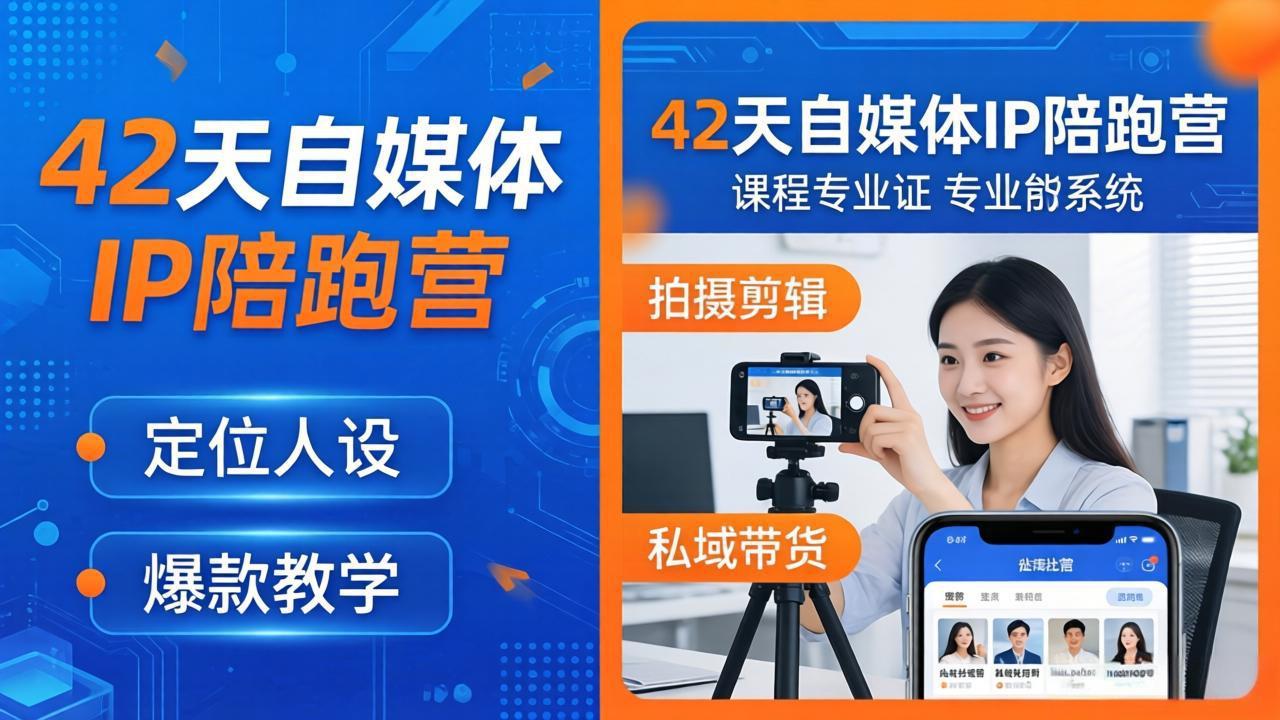 42天自媒体IP陪跑营-26年4月19更新：定位人设爆款全教学，拍摄剪辑私域带货一站式落地-小艾项目网