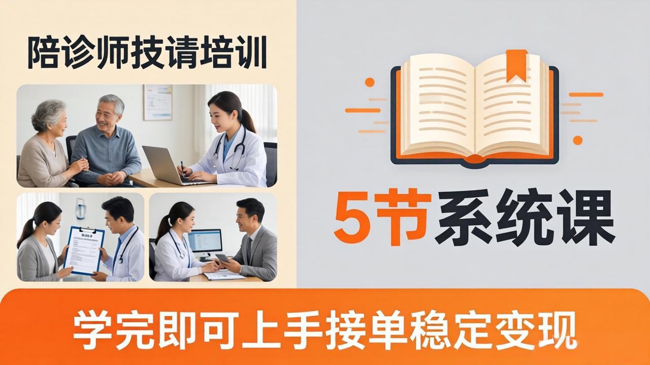 想做陪诊师不知从何下手？5节系统课教你掌握核心技能，学完即可上手接单稳定变现-小艾项目网