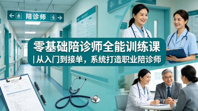 零基础陪诊师全能训练课｜从入门到接单，系统打造职业陪诊师-小艾项目网