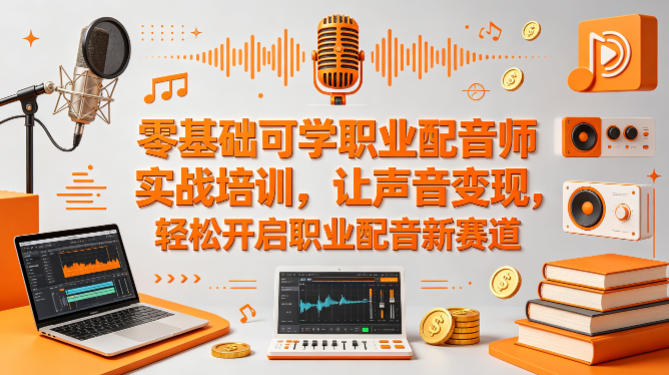 零基础可学职业配音师实战培训，让声音变现，轻松开启职业配音新赛道-小艾项目网